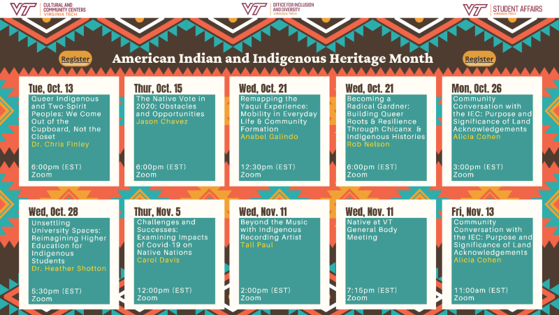calendar of events for Heritage Month